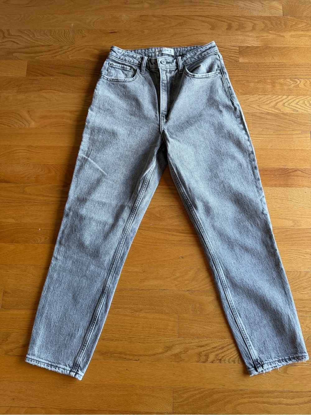 Abercrombie Curve Love Mom High Rise Gray Jeans Size 26/2R